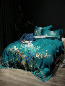 孔雀圖案被套套裝不附帶內芯 - 彩色 - 查看 2