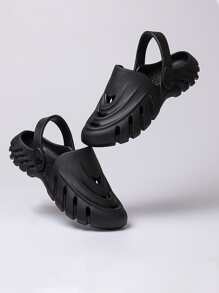 Guốc Nữ màu trơn Đúng mốt - màu đen - Xem 2