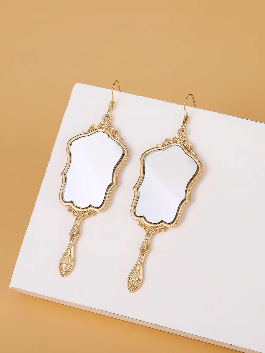 幾何耳墜 - 金黃色 - 查看 1