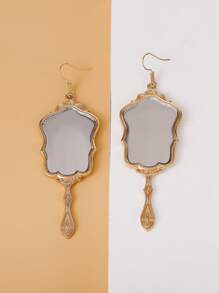 幾何耳墜 - 金黃色 - 查看 3