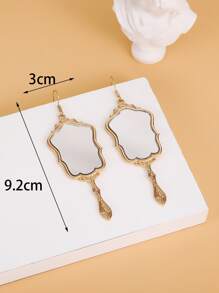 幾何耳墜 - 金黃色 - 查看 4