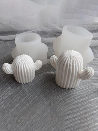 1 件仙人掌形 DIY 硅胶模具，白色装饰硅胶模具，适用于 DIY 工艺品