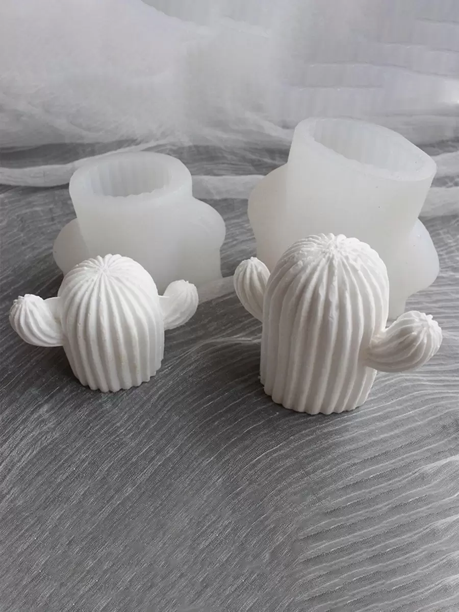 1 Khuôn Silicon Sáng Tạo Thiết Kế Xương Rồng Trắng Tự Làm Khuôn Silicon Cho DIY - trắng - Xem 1