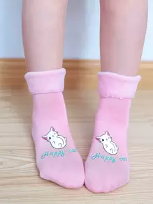 小女童卡通圖案中筒襪