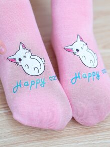 小女童卡通圖案中筒襪