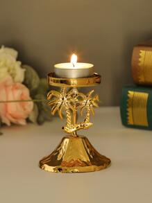 1pc Palm Tree Shaped Candle Holder - Gold - View 1