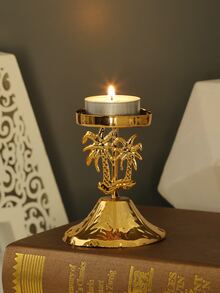 1pc Palm Tree Shaped Candle Holder - Gold - View 2