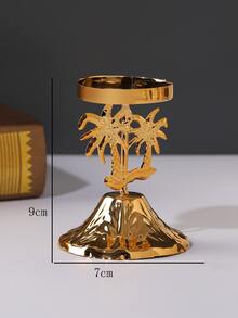 1pc Palm Tree Shaped Candle Holder - Gold - View 4