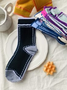 5 pares Calcetines de tripulación con estampado - Multicolor - Ver 2