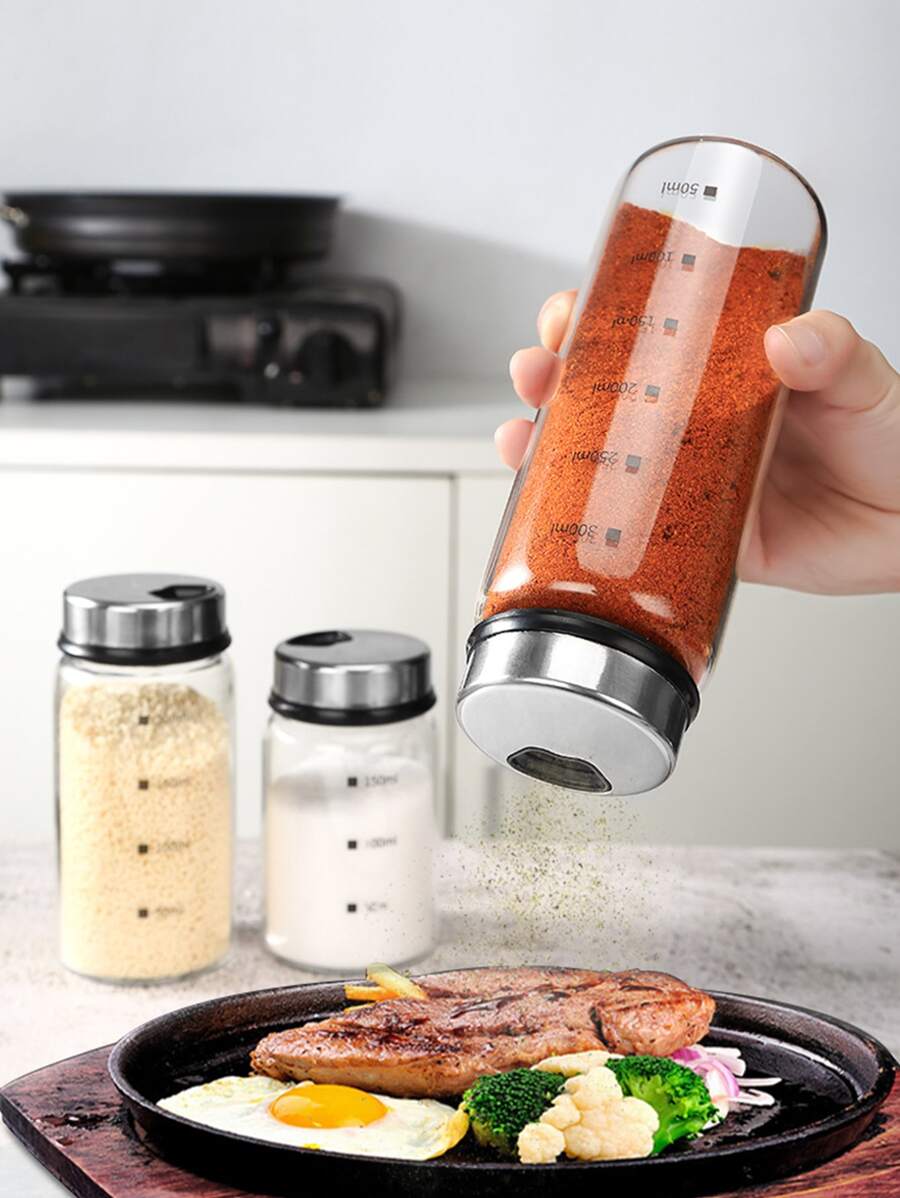 1pc Stainless Steel Spice Dispenser - Silver - View 1