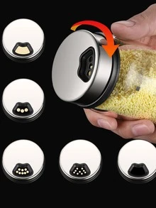 1pc Stainless Steel Spice Dispenser - Silver - View 5