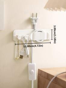 1pc Wall Mounted Multifunction Storage Rack - White - View 5