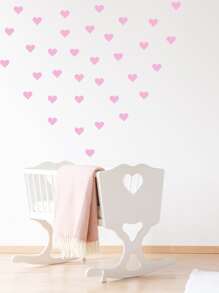 54pcs Heart Pattern Wall Sticker, Pink Wall Art Decal For Bedroom, Stickers, Wall Decal, Vinyl Decal For Home Decorations, Spring Decoration Items Refresh Your Home, Rama Decoration Stickers Gifts Birthday Graduation - Baby Pink - View 4