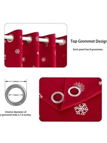 Panel única Cortina opaca con patrón de copo de nieve