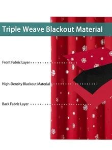 Panel única Cortina opaca con patrón de copo de nieve