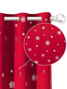 Panel única Cortina opaca con patrón de copo de nieve