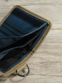 Men Letter Patch Decor Small Wallet - Blue - View 6