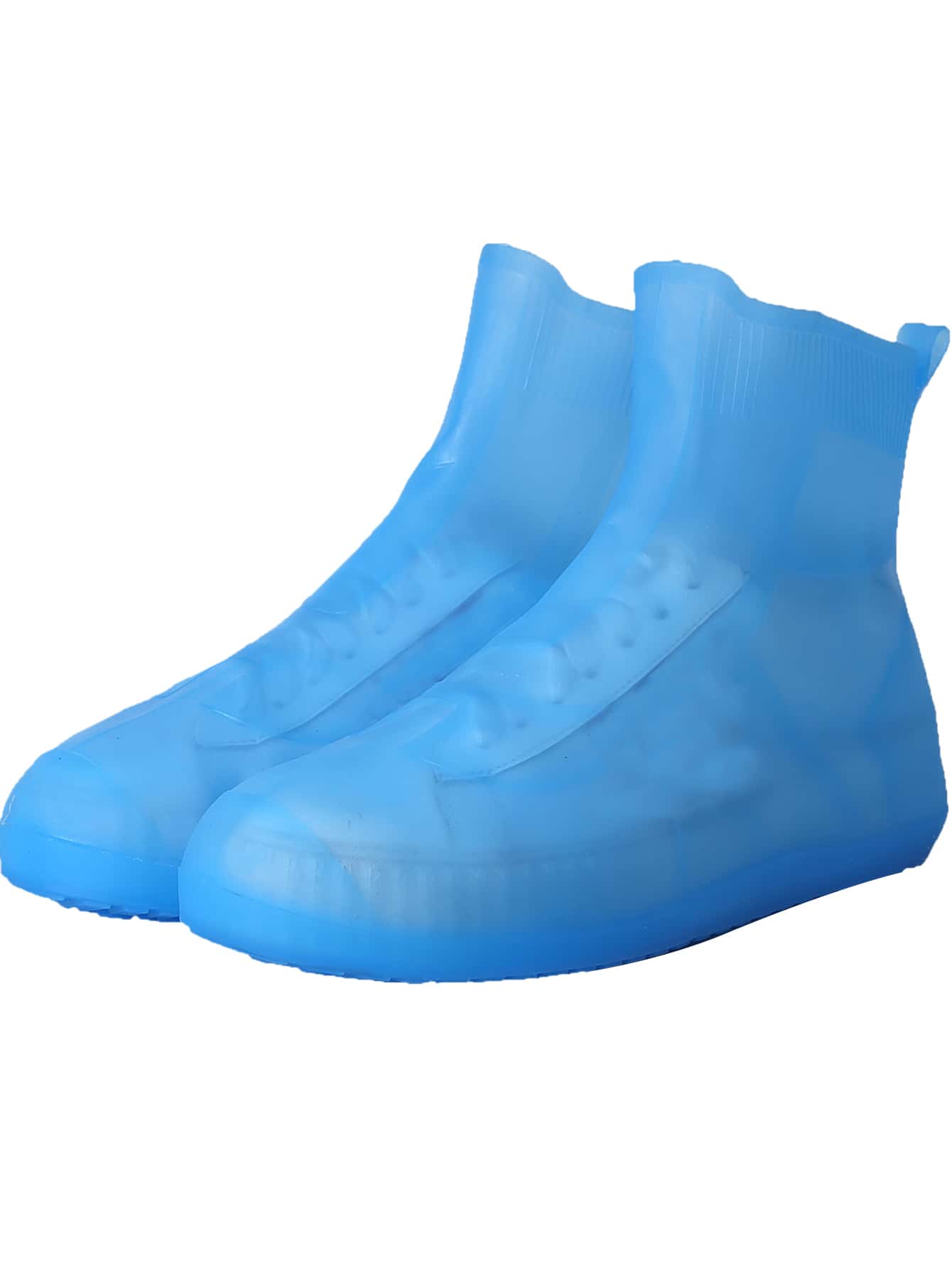 1pair Solid Waterproof Rain Boots Cover - Blue - View 1