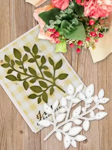 1pc Leaf Design Cutting Die - Silver - View 1