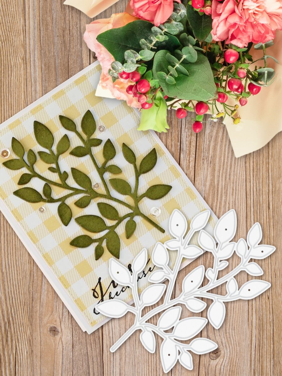 1pc Leaf Design Cutting Die - Silver - View 1