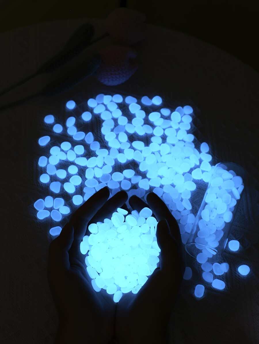 100 piezas Adorno brillante en oscuro piedra jardín - Multicolor - Ver 1