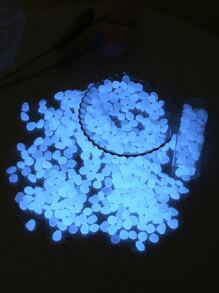 100 piezas Adorno brillante en oscuro piedra jardín - Multicolor - Ver 2