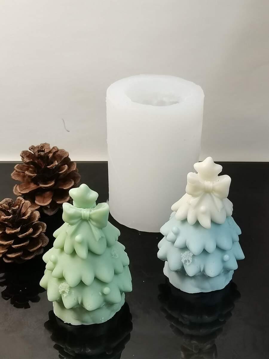 1pc Christmas Tree Shaped DIY Silicone Mold - White - View 1