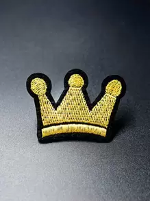 1pc Crown Shaped DIY Iron-on Patch - Gold - View 2