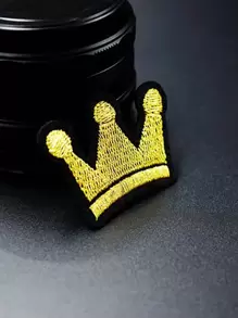 1pc Crown Shaped DIY Iron-on Patch - Gold - View 3