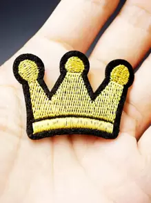1pc Crown Shaped DIY Iron-on Patch - Gold - View 4