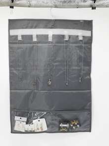 1pc Double-side Hanging Jewelry Storage Bag - Grey - View 2
