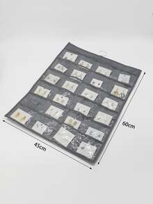 1pc Double-side Hanging Jewelry Storage Bag - Grey - View 4