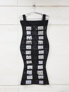 1pc Fishtail Shaped Hanging Jewelry Storage Bag - Black - View 1