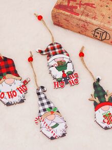 4入組聖誕小矮人設計掛飾 - 彩色 - 查看 3