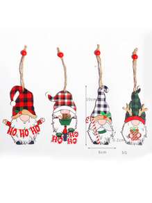 4入組聖誕小矮人設計掛飾 - 彩色 - 查看 4