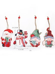 4入組聖誕老人和雪人裝飾掛飾 - 彩色 - 查看 3