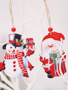 4入組聖誕老人和雪人裝飾掛飾 - 彩色 - 查看 6