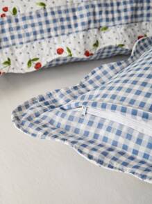 1對櫻桃和格子圖案枕套不附帶枕芯 - 彩色 - 查看 3