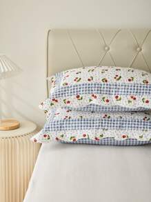 1對櫻桃和格子圖案枕套不附帶枕芯 - 彩色 - 查看 5