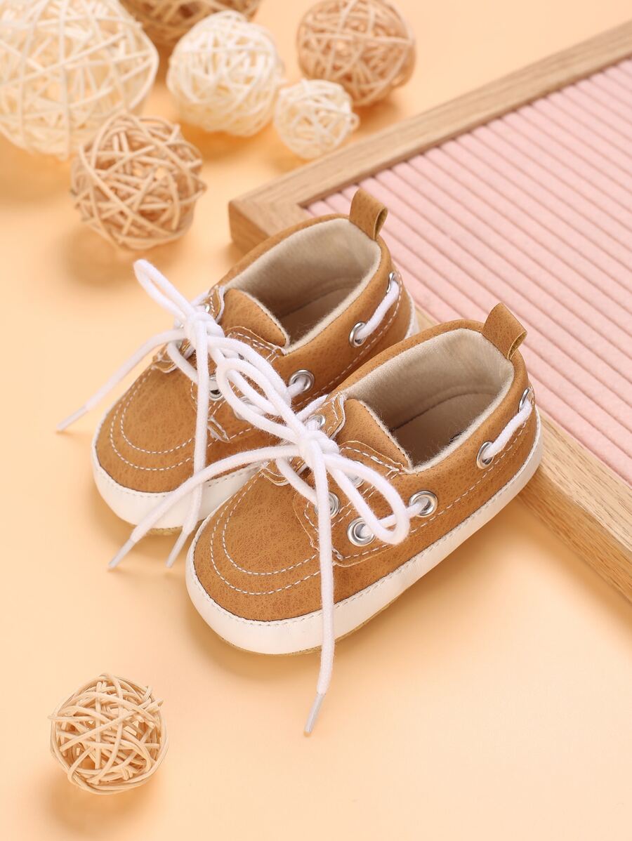 1pair Infant Boys' Soft Sole Walking Shoes For 0-1 Year Old Toddler - Apricot - View 1