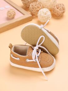 1pair Infant Boys' Soft Sole Walking Shoes For 0-1 Year Old Toddler - Apricot - View 2