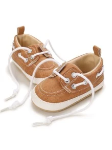 1pair Infant Boys' Soft Sole Walking Shoes For 0-1 Year Old Toddler - Apricot - View 4