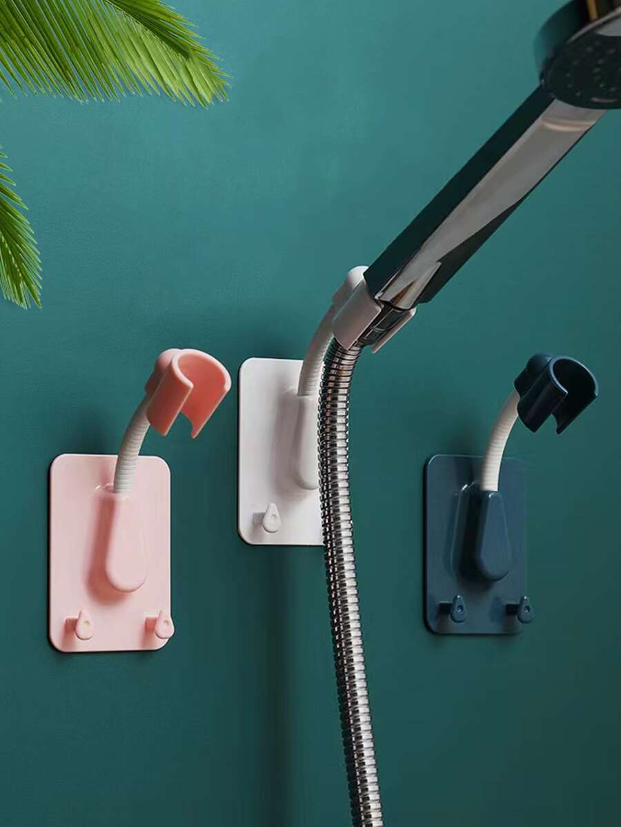 1pc Wall Mounted Random Color Shower Head Holder, Self Adhesive Showerhead Rack, For Bathroom - Multicolor - View 1