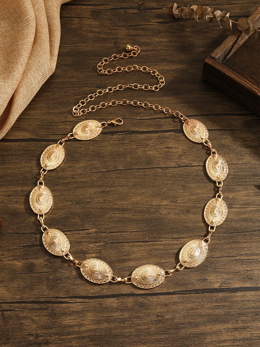 Boho 1pc Women Oval Decor Chain Belt Halloween Summer, School Fall, Autumn, Halloween - Style 1 - View 1