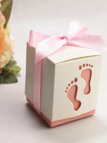 Hộp quà tặng 6 chiếc mô hình dấu chân - Hồng - Xem 1