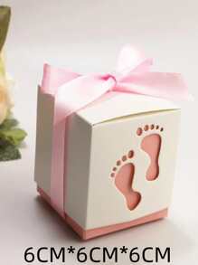 Hộp quà tặng 6 chiếc mô hình dấu chân - Hồng - Xem 3