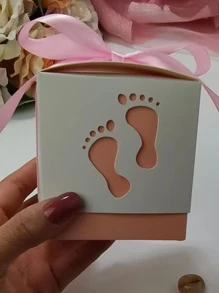 Hộp quà tặng 6 chiếc mô hình dấu chân - Hồng - Xem 4