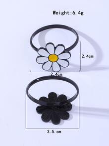6 piezas Anillo de servilleta con margarita - Multicolor - Ver 4