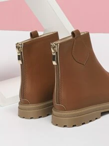 Niñas Botas de montar con cremallera trasera - Marrón - Ver 2