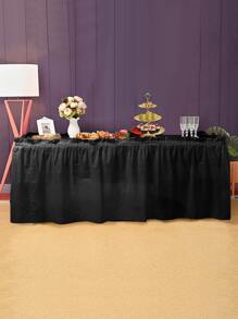 1入組黑色一次性桌布和1入組桌裙 - 黑色 - 查看 1